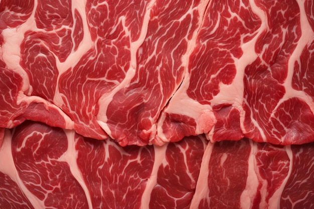 Foto primo piano della texture della carne sullo sfondo ai generativo