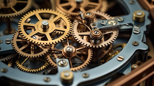 a close up of a mechanical mechanism with the gears on it