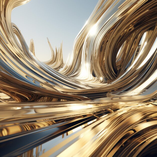 a close up of a metal object with a blue sky in the background generative ai