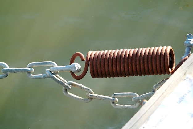 Photo close-up of metallic chain