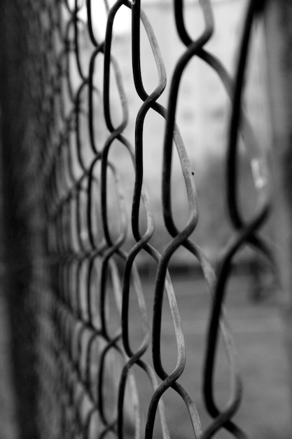 Photo close-up of metallic fence