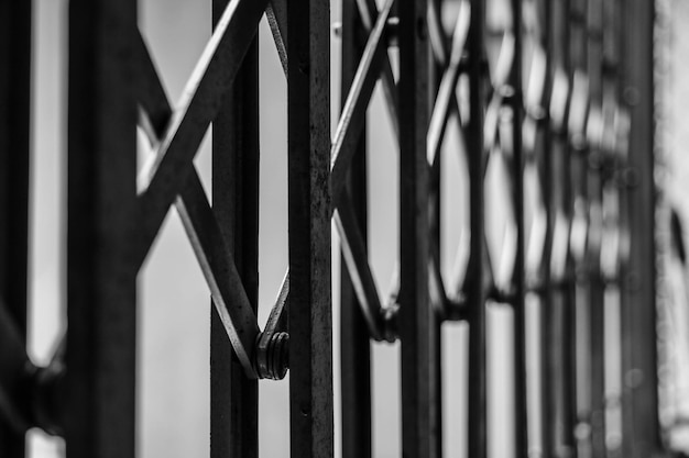 Photo close-up of metallic gate