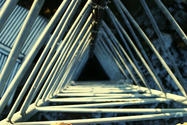 Photo close-up of metallic structure