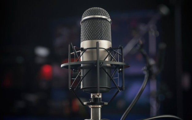 close up microphone on stand