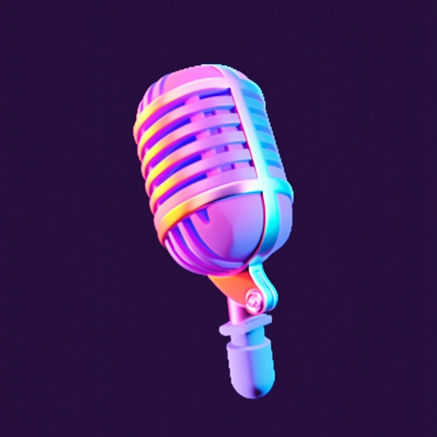 a close up of a microphone with a purple background generative ai