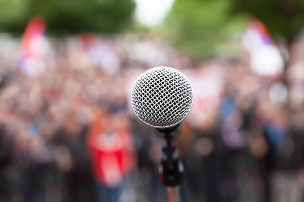 Photo close-up of microphone