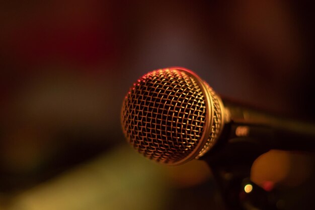 Photo close-up of microphone