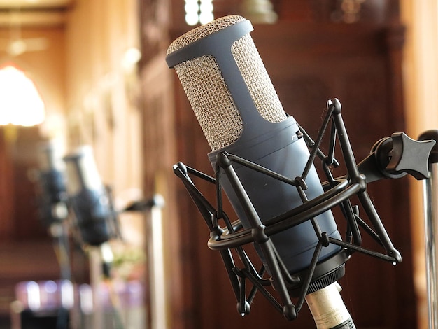 Close-up of microphone