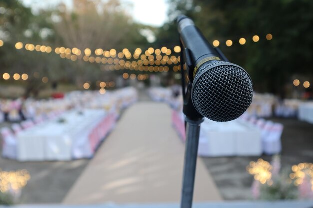 Photo close-up of microphone