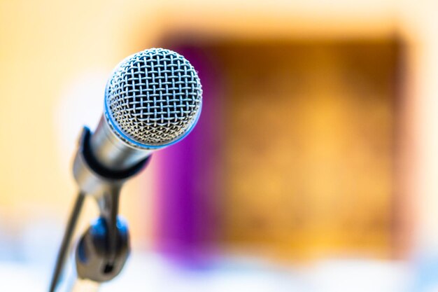 Photo close-up of microphone