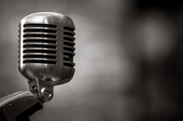 close-up of microphone