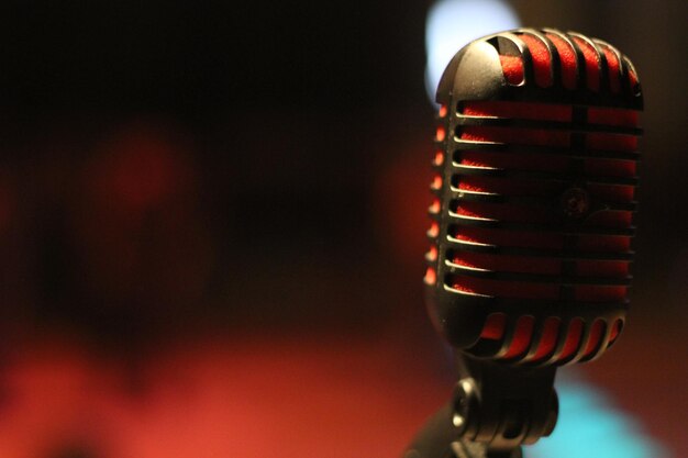 Photo close-up of microphone