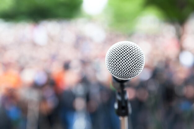 Close-up of microphone