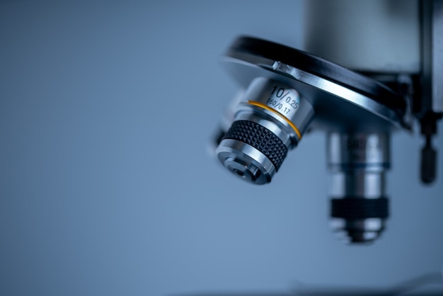 Close up of microscope in a laboratory