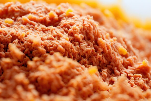 Close up of minced meat on a white background