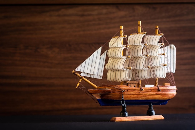 Photo close-up of a miniature ship