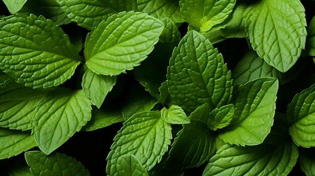 a close up of mint leaves