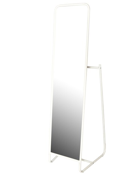 Photo close-up of mirror on stand against white background