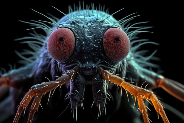 Photo close up mite with macroai generative