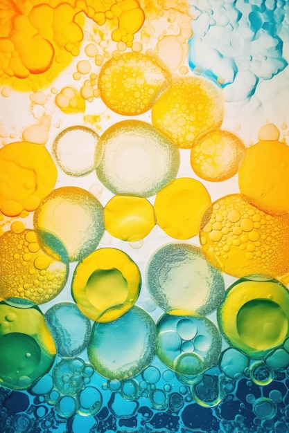 A close up of a mixture of liquid and bubbles generative ai image