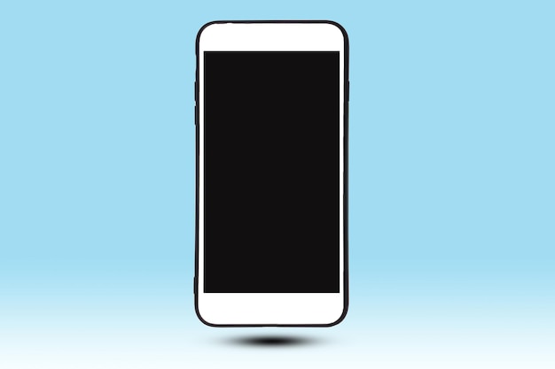 Close-up of mobile phone against blue background