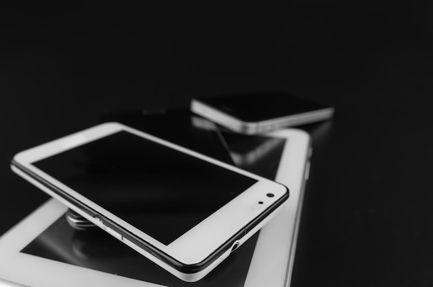 Close-up of mobile phone on table
