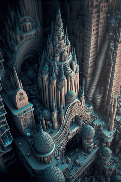 Photo close up of a model of a city generative ai