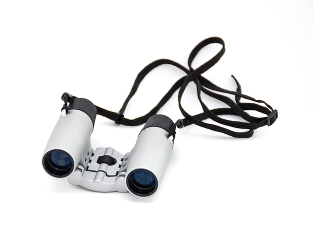 Close up on modern binoculars isolated