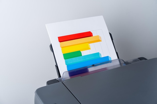 Close up of modern printer in the office