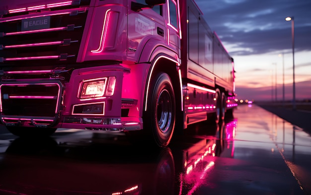 Photo close up of modern racing truck