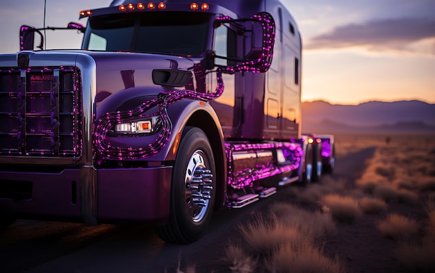 Photo close up of modern racing truck