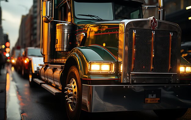 Photo close up of modern racing truck