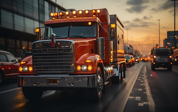 Photo close up of modern racing truck