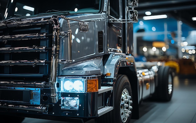 Photo close up of modern racing truck