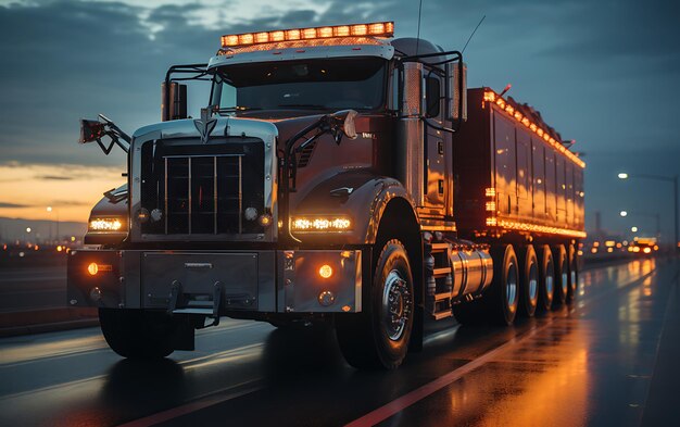 Close up of modern racing truck