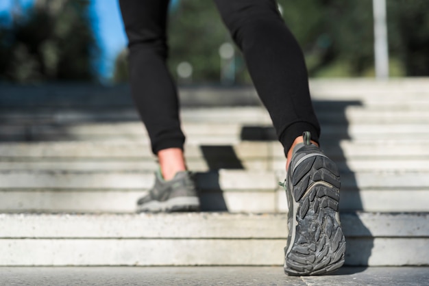 Photo close-up of modern sport trainers