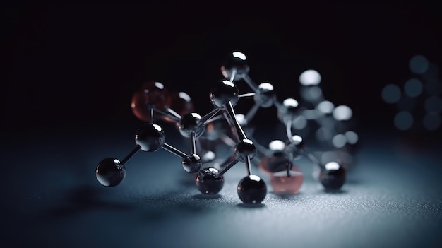 A close up of a molecular model on a table