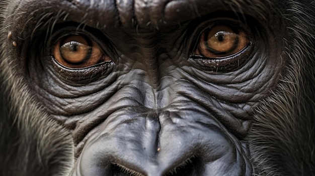 a close up of a monkey's face