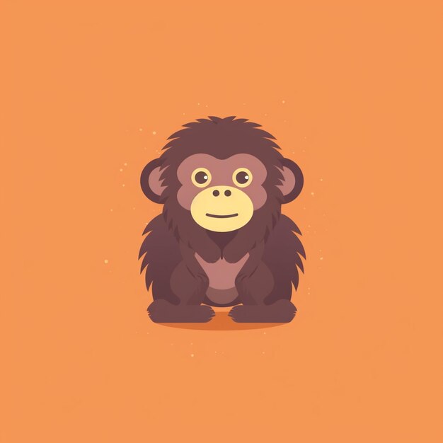 A close up of a monkey sitting on a orange surface generative ai