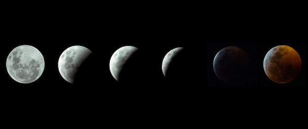 Prossimo piano della luna su sfondo nero