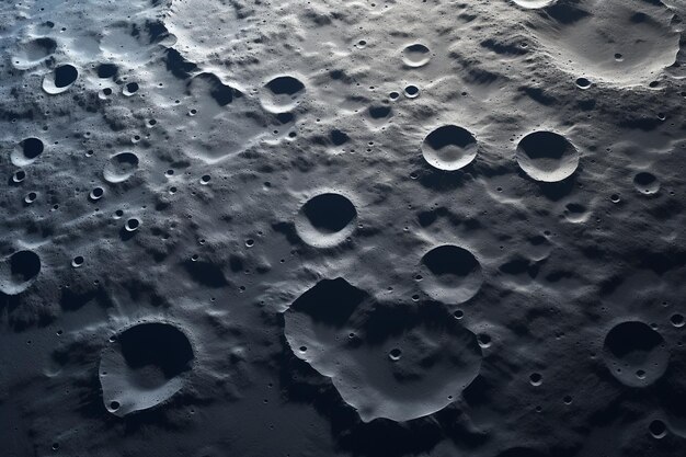 Close up of the moon with craters visible