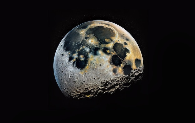 Foto un primo piano della luna con la luna sullo sfondo