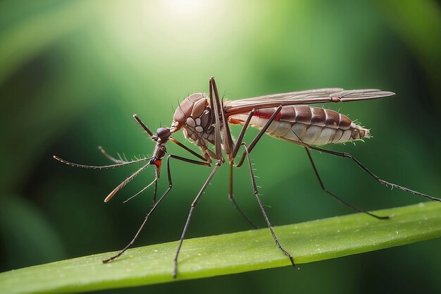 Close up mosquito in nature