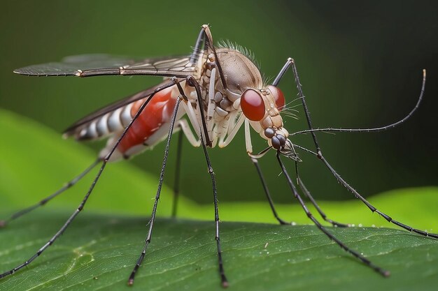 Close up mosquito in nature