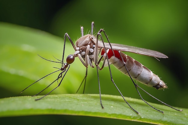 Close up mosquito in nature