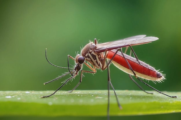 Close up mosquito in nature