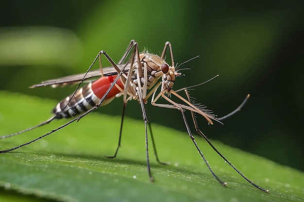 Close up mosquito in nature