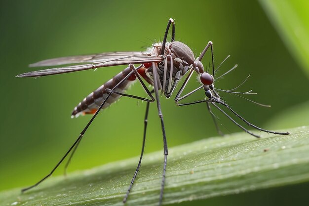 Close up mosquito in nature