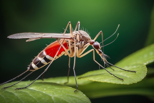 Close up mosquito in nature