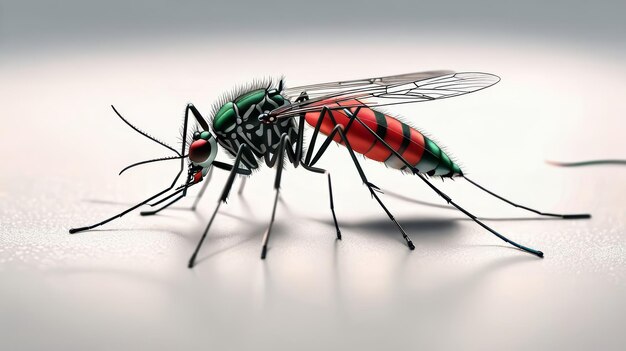 Close Up of a Mosquito on a White Surface